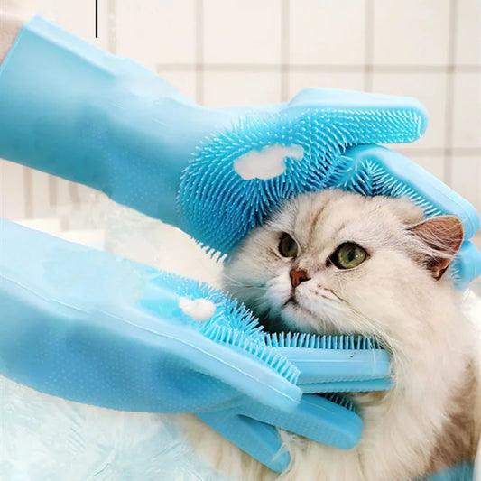 MagicPet Silikon-Badehandschuhe für Katzen