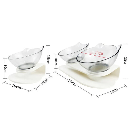 Ergonomische Anti-Rutsch Doppelnapfstation – Futter- & Wasserschalen für Katzen