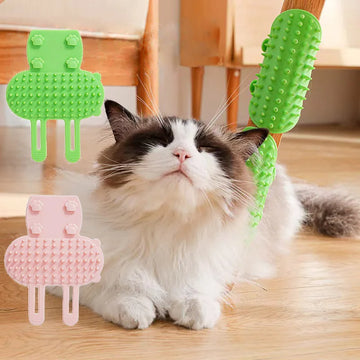 SchnurrFlex™ – 2-in-1 Katzen-Eckbürste & Massagekamm