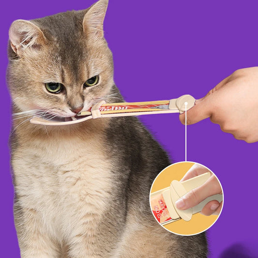 PawStrip™ — Interaktiver Dosierlöffel für flüssige Katzenleckerlis